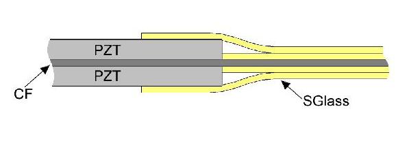 cross section of a PZT bimorph