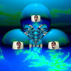 (Raytraced picture of spinning mirrored spheres)