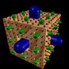 (3-level Menger cube with filled plastic crosses)
