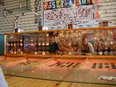 Brian, Melissa, Paul playing foos ball