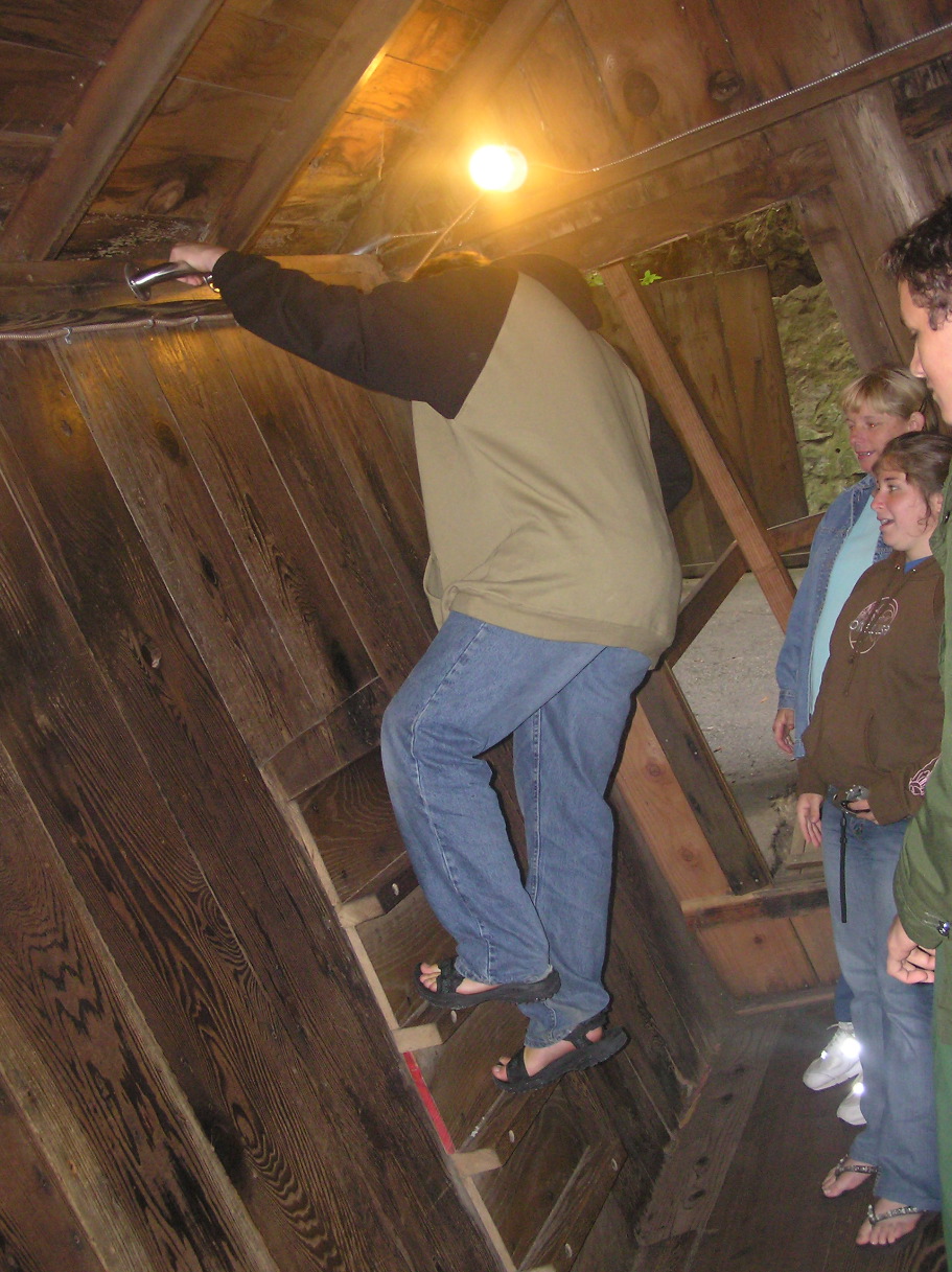 Mystery Spot Brian on wall