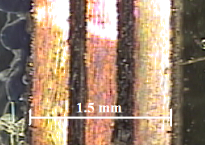 close-up of ribbon cable